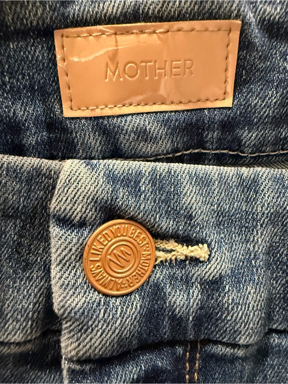 MOTHER High-Rise Wide-Leg Jeans in Medium Blue Wash - Picture 3 of 9